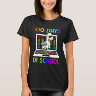 Llama 100 Days Of School Virtual Learning Online K T-Shirt