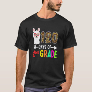 Llama 120 Days Of 2nd Grade 120th Day Of School Le T-Shirt