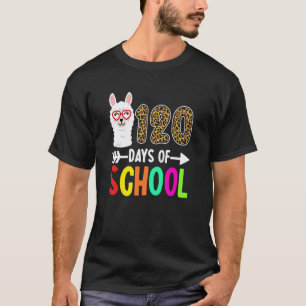 Llama 120 Days Of School 120th Day Of School Leopa T-Shirt