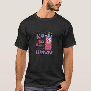 Llama 9th Birthday Nine And Llamazing 9 Years Old T-Shirt