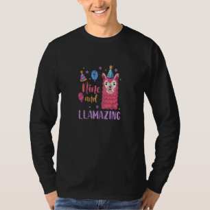 Llama 9th Birthday Nine And Llamazing 9 Years Old T-Shirt