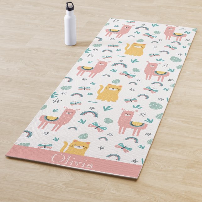 Llama Alapaca Animal Boho Name Cute Yoga Mat (In Situ)