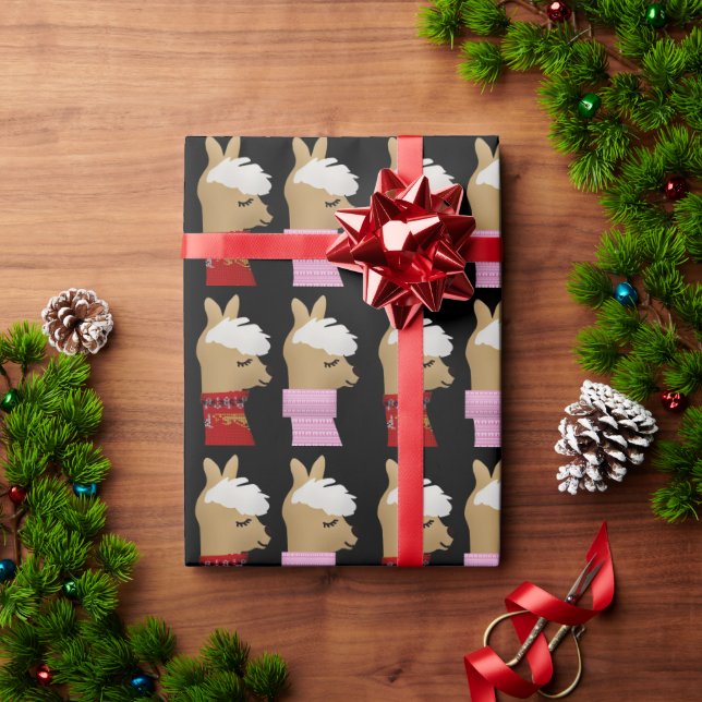 LLAMA ALPACA CHRISTMAS WRAPPING PAPER (Holiday Gift)