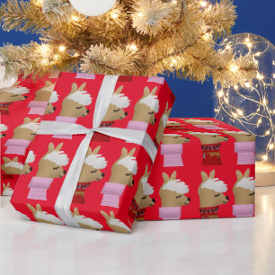 LLAMA ALPACA CHRISTMAS WRAPPING PAPER