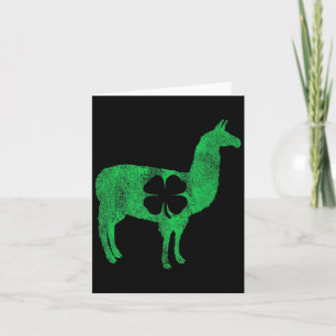 Llama Alpaca Gift St Patricks Day Shamrock Clove T Card
