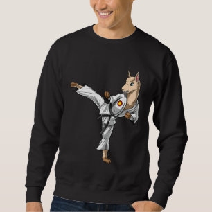 Llama Alpaca Karate Ninja Kickboxing Taekwondo Mar Sweatshirt