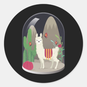 Llama Alpaca Llamas Alpacas Sweet Animal Design Classic Round Sticker