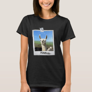Llama Alpaca Photo Seriously Saying T-Shirt