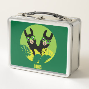 Llama Alpaca Twin Boy Brothers Metal Lunch Box