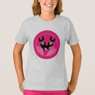 Llama Alpaca Twin Girl Sisters T-Shirt
