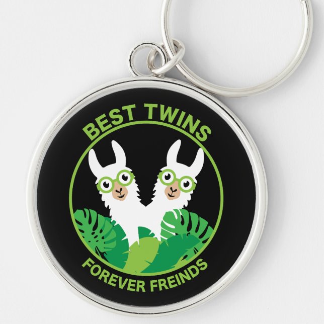 Llama Alpaca Twins Key Ring (Front)