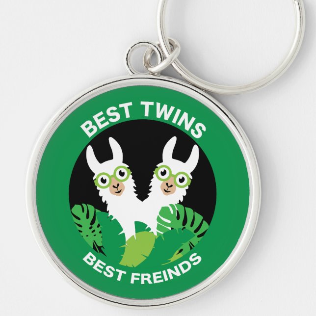 Llama Alpaca Twins Key Ring (Front)