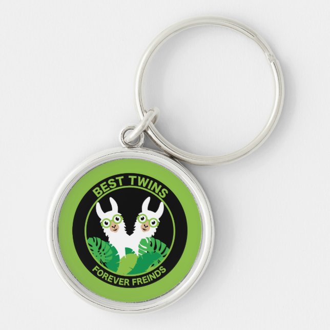 Llama Alpaca Twins Key Ring (Front)