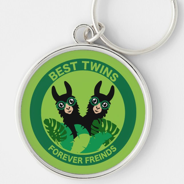 Llama Alpaca Twins Key Ring (Front)