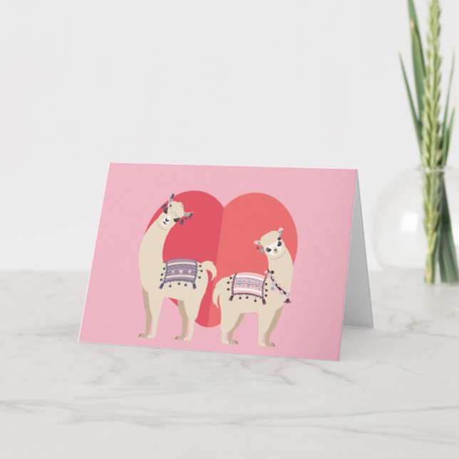 Llama and Alpaca with love Card (Front)