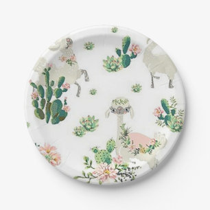 Llama and Cactus 7” Paper Plates