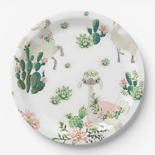 Llama and Cactus 9” Paper Plates