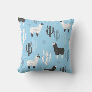 Llama and cactus, cute pattern. cushion