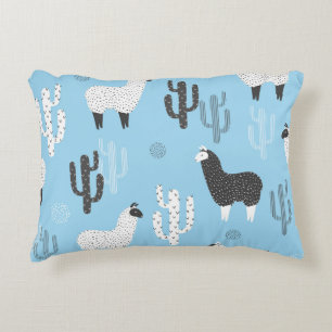 Llama and cactus, cute pattern. decorative cushion