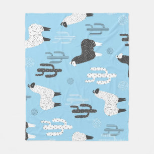Llama and cactus, cute pattern. fleece blanket