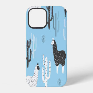 Llama and cactus, cute pattern. iPhone 12 case