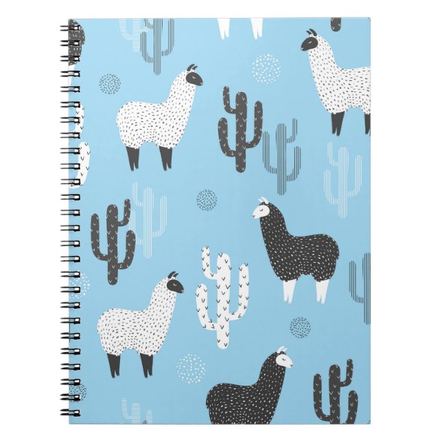 Llama and cactus, cute pattern. notebook (Front)