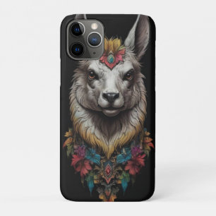 Llama And Flower Portrait,  iPhone 11 Pro Case