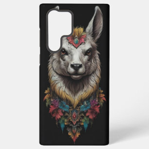 Llama And Flower Portrait, Samsung Galaxy Case