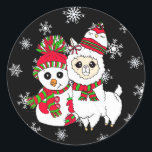 Llama and Snowman Christmas Stickers<br><div class="desc">Llama and Snowman Christmas Stickers</div>