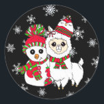 Llama and Snowman Christmas Stickers<br><div class="desc">Llama and Snowman Christmas Stickers</div>