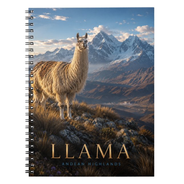 Llama Andean Highlands ANIMALS Notebook (Front)