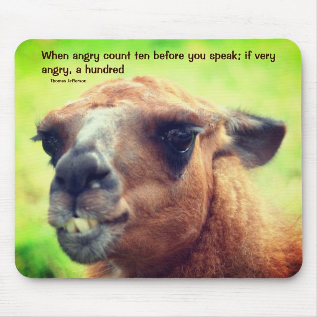 Llama Anger Management Quote Inspirational  Mouse Mat (Front)