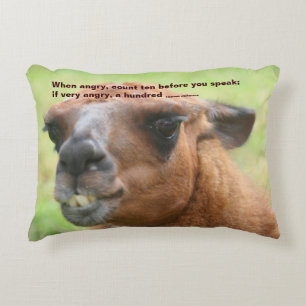Llama Anger Quote Inspirational  Decorative Cushion