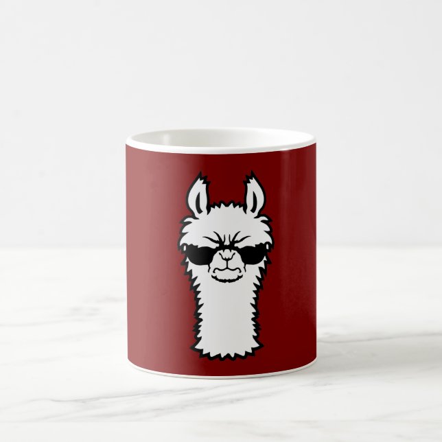 Llama Angry Cool Sunglasses Furry Animal Attitude  Coffee Mug (Center)