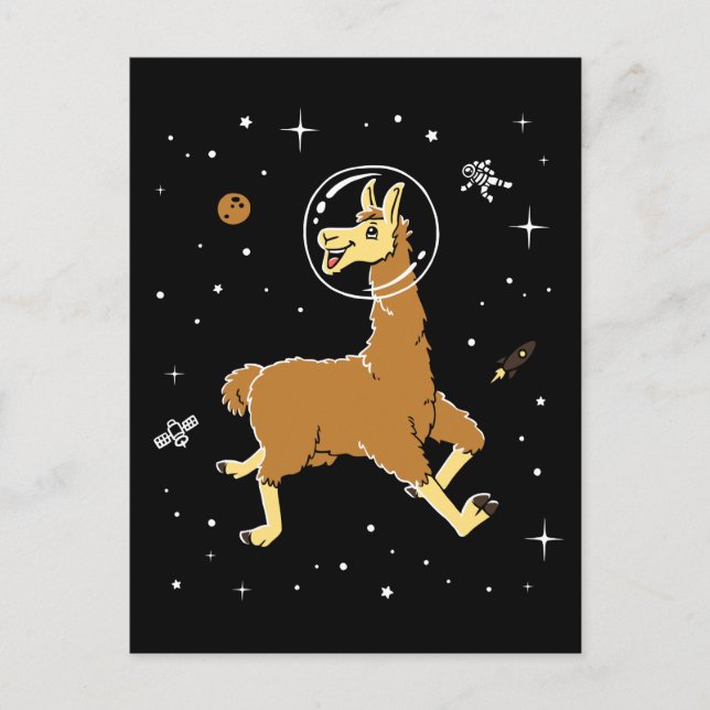 Llama Animals In Space Postcard (Front)