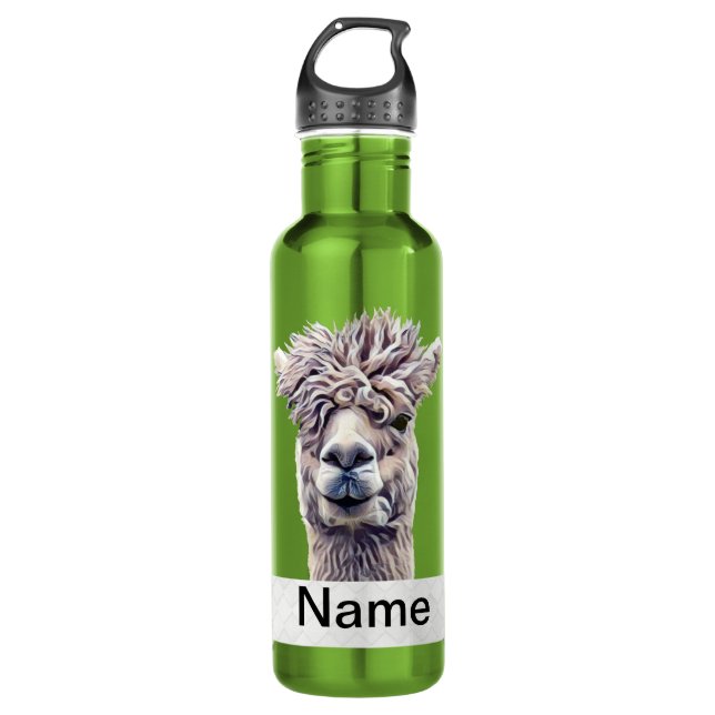 Llama Art Personalised name Colour 710 Ml Water Bottle (Front)