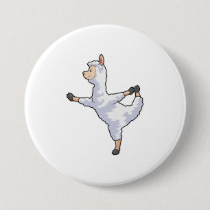 Llama at Yoga Fitness 7.5 Cm Round Badge