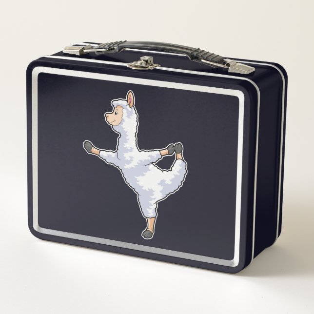 Llama at Yoga Fitness Metal Lunch Box (Front)