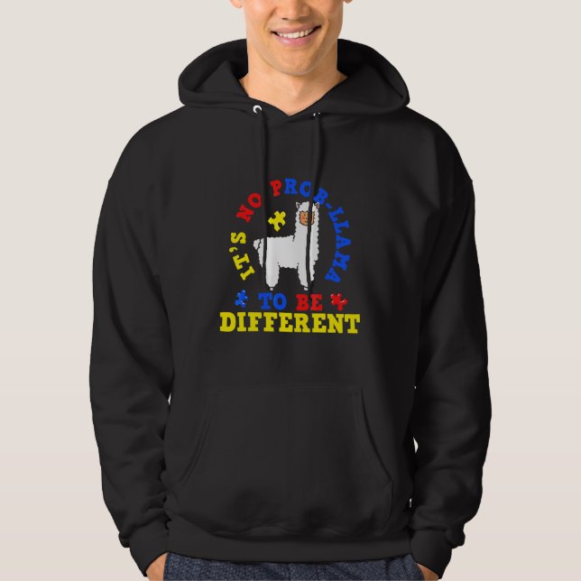 Llama Autism Awareness Awareness Autism Mum Suppor Hoodie (Front)