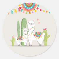 Llama Baby Shower Alpaca Fiesta Mexican Cactus