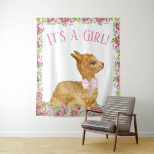 Llama Baby Shower Backdrop Banner Tapestry