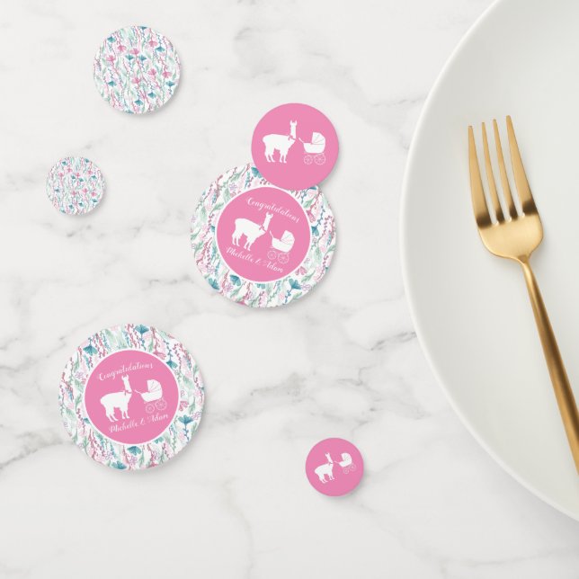 Llama Baby Shower Cute Pink Girl Confetti (Group)