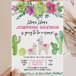 Llama Baby Shower Invitation