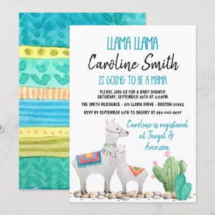 Llama Baby Shower Invitation Gender Neutral Invite