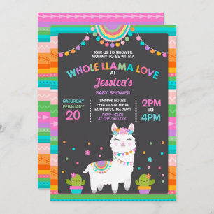 llama Baby Shower Invitation Whole Llama Love Baby