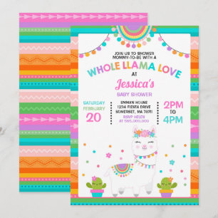 llama Baby Shower Invitation Whole Llama Love Baby