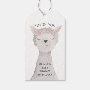 Llama Baby Shower Thank You   Watercolor Alpaca Gift Tags
