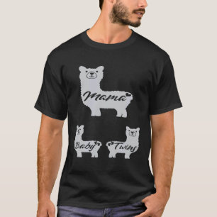 Llama Baby Twins Pregnancy Announcement for Women T-Shirt