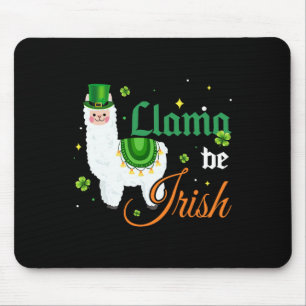 Llama Be Irish Flag Shamrock Llama Costume St Patr Mouse Mat