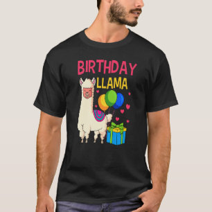 Llama Birthday Alpaca Bday Party Balloons Animal T-Shirt